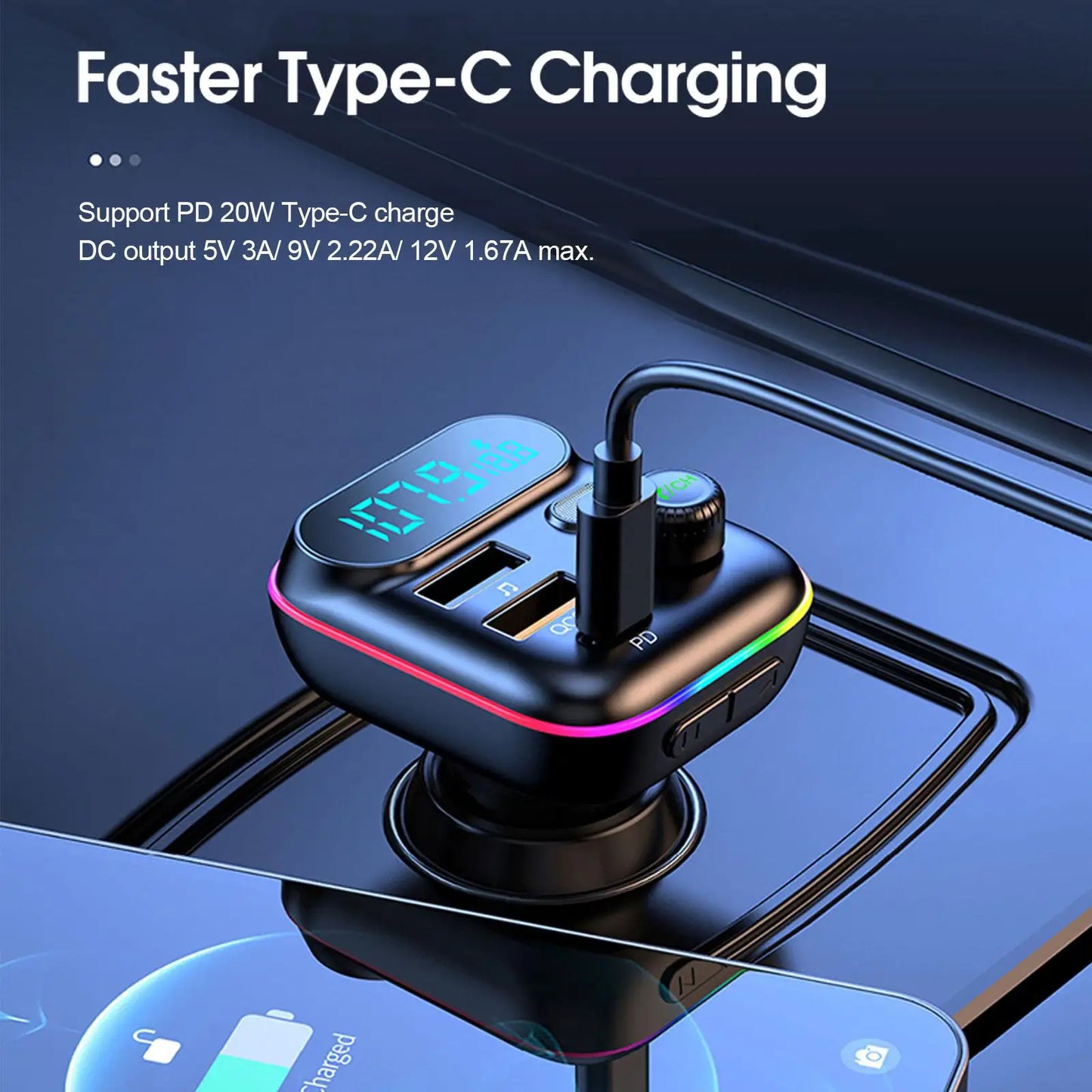 Auto Bluetooth FM Transmitter Bluetooth 5.0