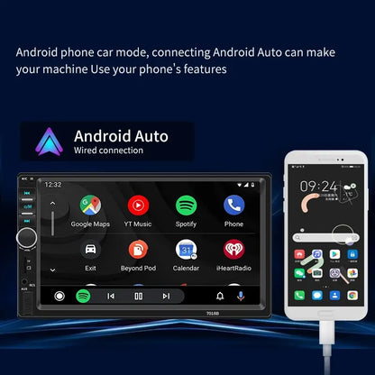2Din Stereo 7Inch Wired Carplay Radio Touch Screen Automotive Multimedia Bluetooth USB TF FM Radio Autoradio MP5 Player
