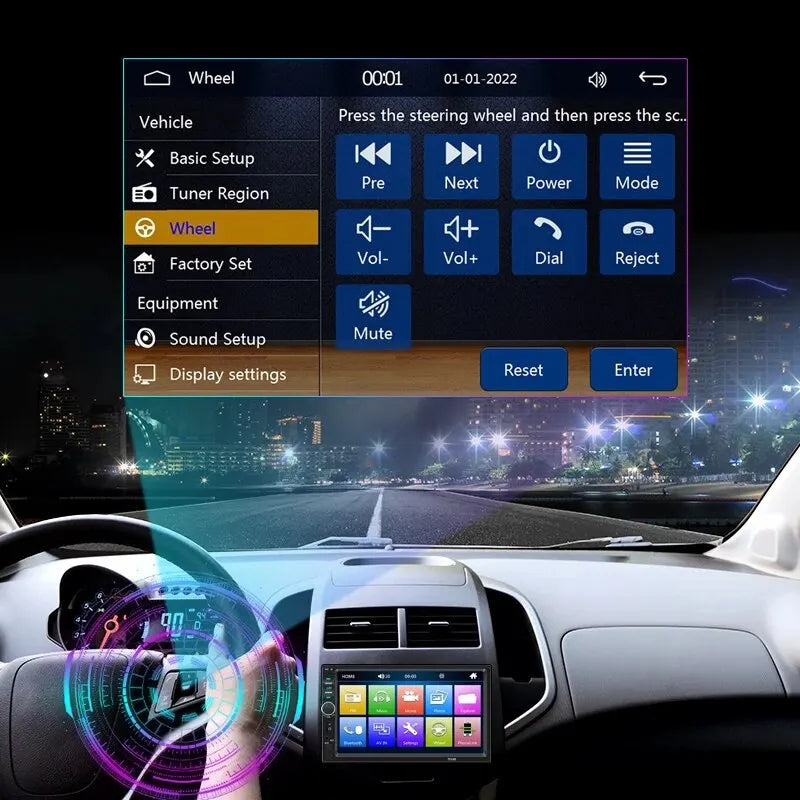2Din Stereo 7Inch Wired Carplay Radio Touch Screen Automotive Multimedia Bluetooth USB TF FM Radio Autoradio MP5 Player