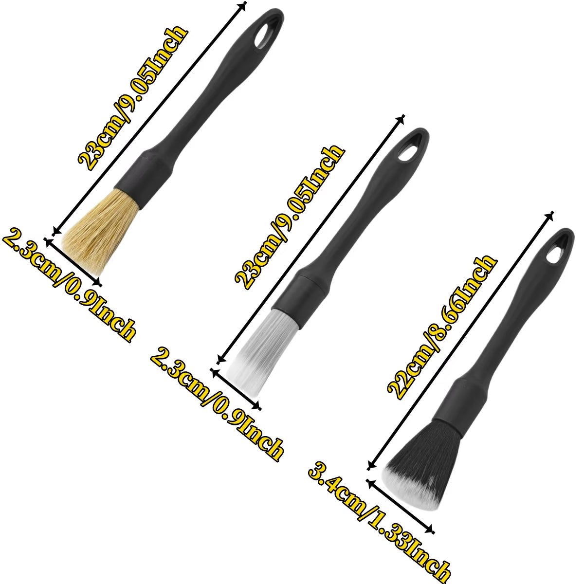 Auto detailing kwastjes set van 3