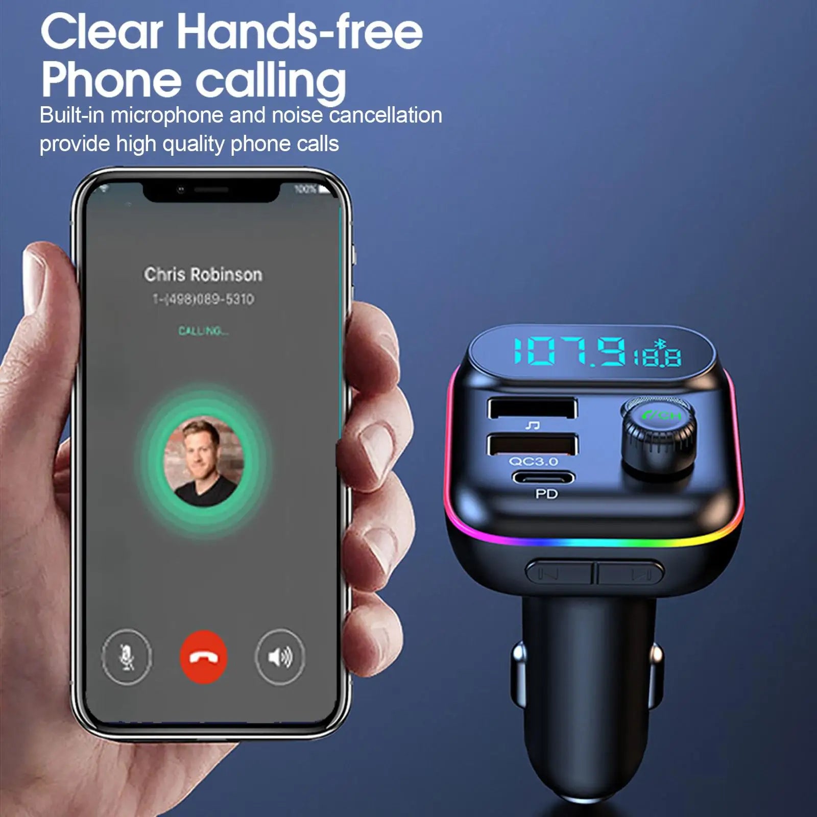 Auto Bluetooth FM Transmitter Bluetooth 5.0