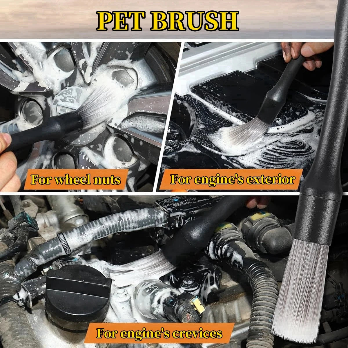 Auto detailing kwastjes set van 3