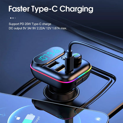 Auto Bluetooth FM Transmitter Bluetooth 5.0